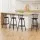 Artiss Set of 4 Swivel Bar Stools Black PU Leather Padded Seat 75cm Height Metal Frame for Kitchen or Bar