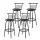 Artiss Set of 4 Swivel Bar Stools Black PU Leather Padded Seat 75cm Height Metal Frame for Kitchen or Bar