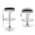 Artiss Set of 2 Backless PU Leather Bar Stools - Black, Chrome Finish, Swivel, Adjustable Height, Modern Design