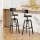 Artiss Bar Stools 2x Vintage Metal and Elm Wood Swivel Chairs, Adjustable Height 63.5–79.5cm, Black Frame