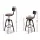 Artiss 3 Piece Bar Stool Set with 360° Swivel, Adjustable 63.5–79.5cm Seat Height, Backrests, Black and Wood
