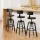 Artiss 3 Piece Bar Stool Set with 360° Swivel, Adjustable 63.5–79.5cm Seat Height, Backrests, Black and Wood