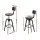Artiss 4x Angus Adjustable Bar Stools with Backrest, Elm Wood Seat, 360° Swivel, Metal Frame, 63.5-79.5cm Height