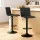 Artiss 2x Bar Stools Black - Gas Lift, Faux-Linen Fabric, High Density Foam, 360° Swivel, Adjustable Height, Set of 2
