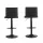 Artiss 2x Bar Stools Black - Gas Lift, Faux-Linen Fabric, High Density Foam, 360° Swivel, Adjustable Height, Set of 2
