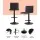 Artiss 2x Bar Stools Black - Gas Lift, Faux-Linen Fabric, High Density Foam, 360° Swivel, Adjustable Height, Set of 2