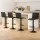 Artiss 4x Black Bar Stools Set - Gas Lift, 360° Swivel, Faux-Linen, High-Density Foam, Adjustable Height 88-108cm