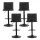 Artiss 4x Black Bar Stools Set - Gas Lift, 360° Swivel, Faux-Linen, High-Density Foam, Adjustable Height 88-108cm