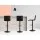 Artiss 4x Black Bar Stools Set - Gas Lift, 360° Swivel, Faux-Linen, High-Density Foam, Adjustable Height 88-108cm
