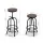 Artiss Adjustable Bar Stool - Elm Wood Seat, Steel Frame, Swivel Design, 70-90cm, Industrial Style, Anti-Slip Base