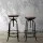 Artiss Adjustable Bar Stool - Elm Wood Seat, Steel Frame, Swivel Design, 70-90cm, Industrial Style, Anti-Slip Base