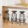 Artiss 3 Piece Adjustable Swivel Bar Stool Set 70-90cm Backless Elm Wood Seat Black Industrial