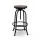 Artiss 3 Piece Adjustable Swivel Bar Stool Set 70-90cm Backless Elm Wood Seat Black Industrial
