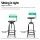 Artiss 3 Piece Adjustable Swivel Bar Stool Set 70-90cm Backless Elm Wood Seat Black Industrial