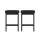 2x Artiss Metal Bar Stools Black PU Leather Seat, 66cm, Reinforced Steel Frame, Kitchen Counter Chairs Set