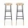 Artiss 2x Metal Bar Stools in Gold Navy - 76cm, 120kg Capacity, Anti-Slip, Gilded Round Seat, Modern Two-Tone Design