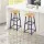 Artiss 2x Metal Bar Stools in Gold Navy - 76cm, 120kg Capacity, Anti-Slip, Gilded Round Seat, Modern Two-Tone Design
