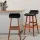 Artiss Sliva 4x Bar Stools - Black PU Leather, Bentwood Frame, 74cm Seat Height, Set of 4, Durable & Stylish Design