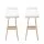 Artiss 2x Sliva Bar Stools Wooden Plywood Frame White PU Leather Upholstery 74cm Seat Foam Padded Set of 2
