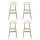 Artiss Sliva 4x Bar Stools - White PU Leather, Bentwood Frame, Foam Padded Seat, 74cm Height, Floor Protectors Included