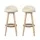 Artiss 2x Bar Stools - Beige PU Leather, Wooden Frame, 360° Swivel, Padded Seat, Floor Protectors, 36x36x79cm