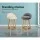Artiss 2x Bar Stools - Beige PU Leather, Wooden Frame, 360° Swivel, Padded Seat, Floor Protectors, 36x36x79cm
