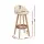 Artiss Dalvey 4x Bar Stools Padded PU Leather Bentwood 69cm Beige with Rope Footrest and Low Backrest