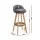 Artiss Dalvey 4x Bar Stools Grey Linen Upholstered, Padded Seat, Wooden Frame, 69cm, Rope Footrest, 360° Swivel