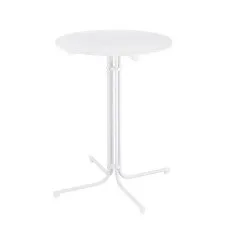 Gardeon Outdoor Bar Table 109cm Round Folding White – Weather-Resistant Steel Frame, MDF Top, Patio Furniture