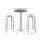 Gardeon 3-Piece Outdoor Bar Set: Adjustable Aluminium Stools & Wooden Bistro Table, Rust & UV Resistant, Easy Assembly