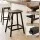 Artiss Bar Stools Set of 2 Wooden Industrial Counter Stools with Saddle Seats Rustic Brown Anti-Slip Protectors