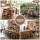 Artiss Bar Stools Set of 2 Wooden Industrial Counter Stools with Saddle Seats Rustic Brown Anti-Slip Protectors