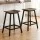 Artiss Bar Stools Set of 2 Wooden Industrial Counter Stools with Saddle Seats Rustic Brown Anti-Slip Protectors