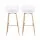 Gardeon Outdoor Bar Stools Set of 2 White Polypropylene Metal Patio Dining Chairs