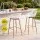 Gardeon Outdoor Bar Stools Set of 2 White Polypropylene Metal Patio Dining Chairs