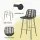 Gardeon 2 Piece Outdoor Wicker Bar Stools - Black, Steel Frame, UV-Resistant, 41x50x92cm, 150kg Capacity,