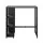 Gardeon Outdoor Wicker Bar Table: Steel Frame, Glass Top, 3 Shelves, Footrest, Black, 103.5x62x104.5cm,