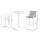 Gardeon 3PC Outdoor Bar Set White Grey Powder Coated Steel Textilene Seats Foldable MDF Table 3PC Bistro