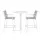 Gardeon 3PC Outdoor Bar Set White Grey Powder Coated Steel Textilene Seats Foldable MDF Table 3PC Bistro