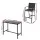 Gardeon 7-Piece Outdoor Bar Set with Steel Table, 6 High-Back Stools and Tempered Glass Black