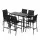 Gardeon 7-Piece Outdoor Bar Set with Steel Table, 6 High-Back Stools and Tempered Glass Black