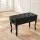 Alpha Adjustable Height Piano Bench Stool with Storage, Solid Oak Frame, PU Leather Seat, 75x34x47cm, Black