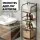 Artiss 5 Tier Black Iron Corner Shower Caddy - 143.5cm Floor Standing Bathroom Organiser with Non-Slip Base