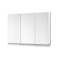 Cefito White Bathroom Vanity Mirror Cabinet: High Gloss MDF, 3 Soft-Close Doors, Adjustable Shelves, 900x150x720mm