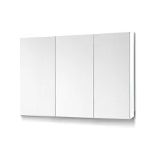 Cefito White Bathroom Vanity Mirror Cabinet: High Gloss MDF, 3 Soft-Close Doors, Adjustable Shelves, 900x150x720mm