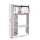 Artiss Over-Toilet Bathroom Storage Cabinet - White & Black, 128cm, Sliding Barn Door, 3 Tier Shelves, Particleboard