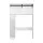 Artiss Over-Toilet Bathroom Storage Cabinet - White & Black, 128cm, Sliding Barn Door, 3 Tier Shelves, Particleboard