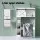 Artiss Over-Toilet Bathroom Storage Cabinet - White & Black, 128cm, Sliding Barn Door, 3 Tier Shelves, Particleboard