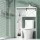 Artiss Over-Toilet Bathroom Storage Cabinet - White & Black, 128cm, Sliding Barn Door, 3 Tier Shelves, Particleboard