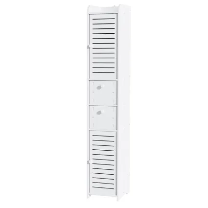 Artiss Bathroom Toilet Storage Cabinet - Slim Tallboy with Ventilated Doors, 2 Drawers, Water-Resistant, 118cm, White